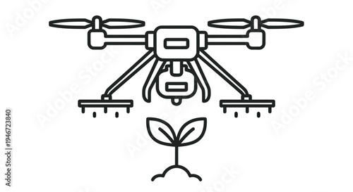 Drone with a leaf agricultural technology and innovation in a minimalist design
