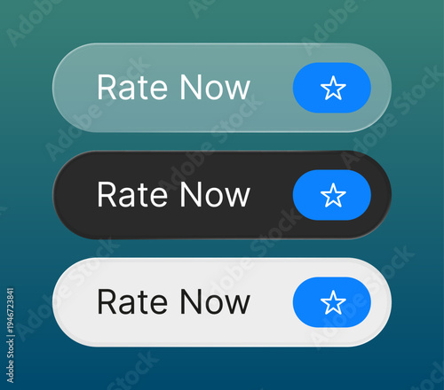 Rate now button set for element call to action design
