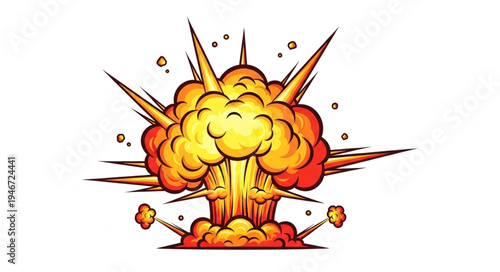 Explosion blast with fire and smoke.