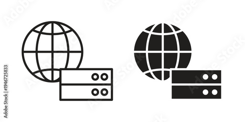 Web server icon outline vector set. icon vector isolated on white background. EPS 10