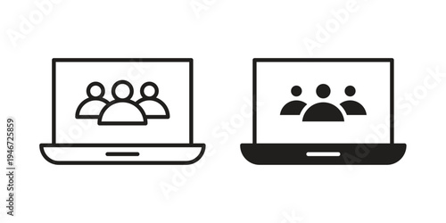 Webinar icon outline vector set. icon vector isolated on white background. EPS 10