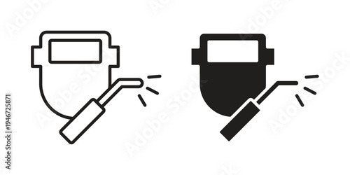 Welding icon outline vector set. icon vector isolated on white background. EPS 10