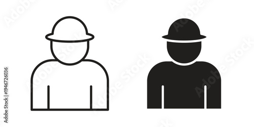 Worker icon outline vector set. icon vector isolated on white background. EPS 10