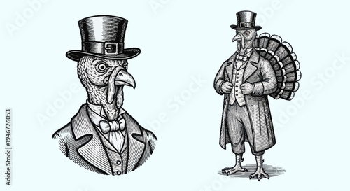 Vintage Turkey Gentleman in Formal Attire.