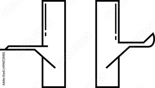 PrintCross sectional welding joint diagram illustration, bevel edge preparation comparison, fabrication engineering design, industrial weld profile technical drawing