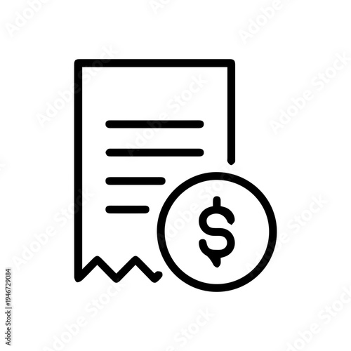Bill and money icon