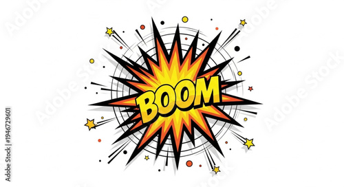 Explosion Boom Comic Book Effect.