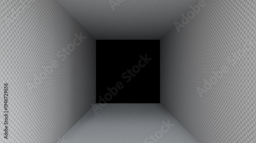 4K 3D looping background animation with checkered pattern moving forward with empty space in the middle.