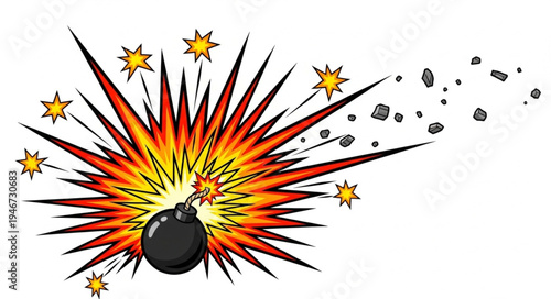 Explosion bomb blast effect.