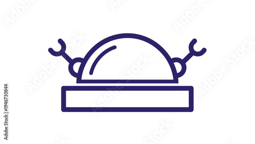 Simple Line Drawing of Serving Dish.