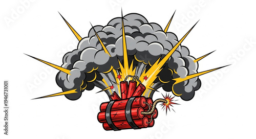 Explosion bomb with smoke.