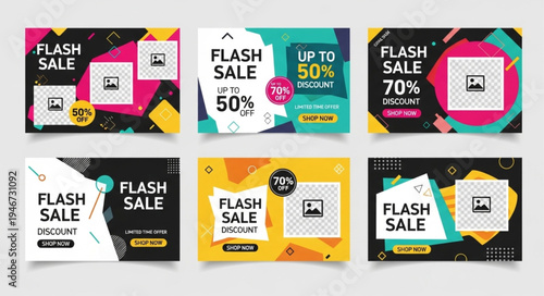 Flash Sale Banner Collection - Eye-Catching Designs for Promotional Campaigns.