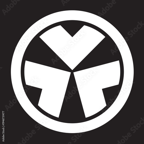 日本の伝統的な器物紋の家紋「釘抜き紋」のイラストベクターデータ