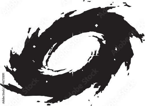 Swirl spiral portal silhouette vector illustration for abstract cosmic energy and motion