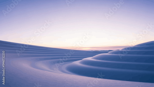 Snowy Dunes Landscape with Soft Curves.