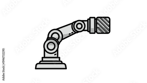 Industrial robotic arm graphic illustration.