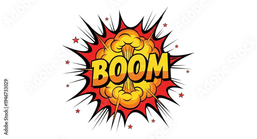 Explosion Boom Comic Book Style.