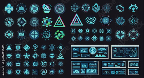 Futuristic HUD Elements - Sci-Fi Interface Design for Technology.