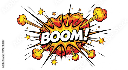 Explosion Boom Comic Book Style.