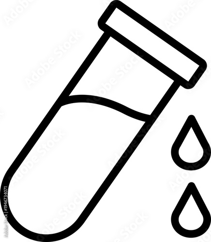 Blood Samples Medical Line Icon, Laboratory Blood Sample Tubes Icon, Blood Test Sample Line Icon