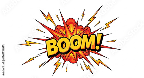 Explosion Boom Comic Book Style.