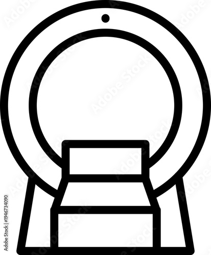 CT Scan Medical Icon, Computed Tomography Scan Line Icon, Hospital CT Scan Imaging Symbol