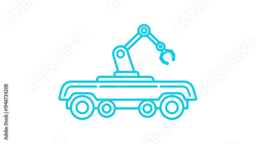 Robot Crane Machine with Mechanical Arm.