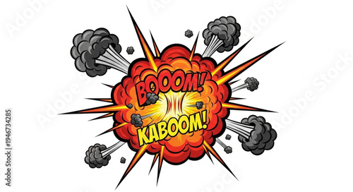 Explosion Boom Comic Book Style.