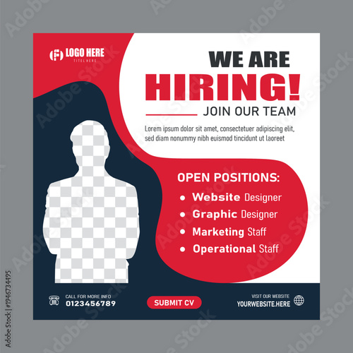 We are hiring job vacancy social media post banner design