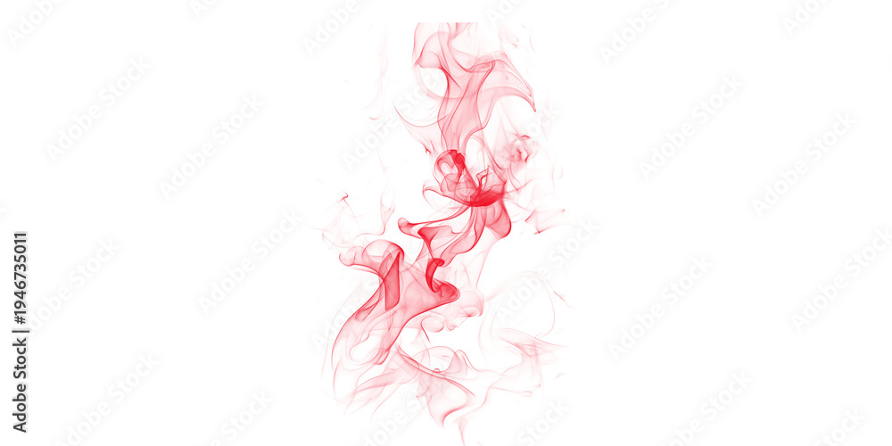 Fototapeta premium Red smoke wisps on black background ethereal mist vapor dramatic fire flame art wallpaper graphic design element texture