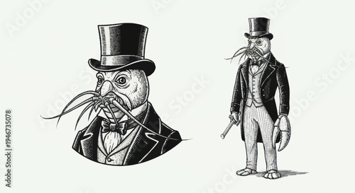Anthropomorphic Animal Characters in Formal Attire.