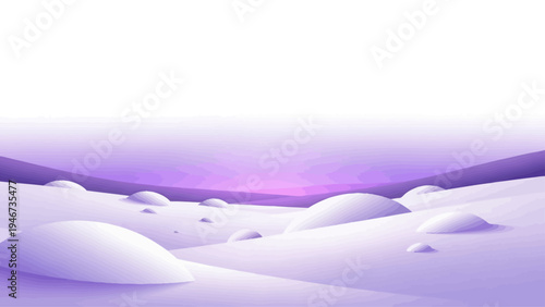 Snowy Landscape with Hills and Mounds.