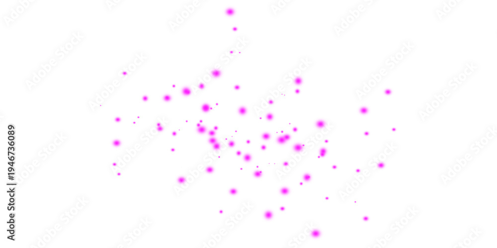 Fototapeta premium Vibrant pink glowing particles float in the black space background with magical bokeh light effects for digital designer