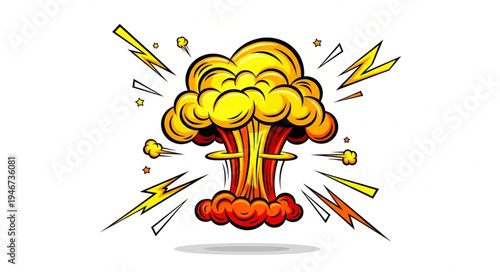 Explosion Cartoon Comic Style Illustration.