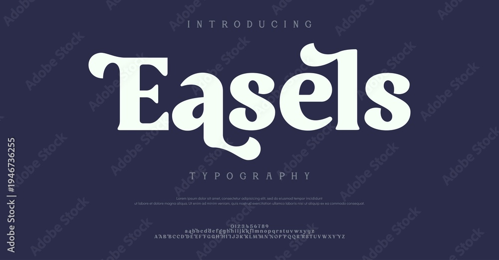 Fototapeta premium A striking introduction to a typography design featuring the word Easels in a bold and artistic font on a dark background
