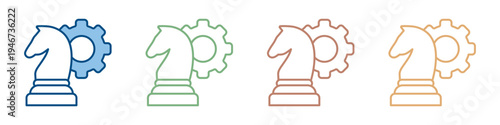 Strategy Icon Set Multiple Style Collection