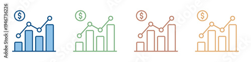 Stock Market Icon Set Multiple Style Collection