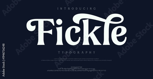 An elegant and stylish introduction to Fickle Typography showcasing a custom font design with a modern aesthetic for branding purposes