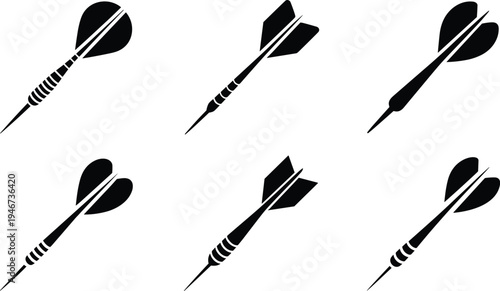 Set of  black dart icons vector