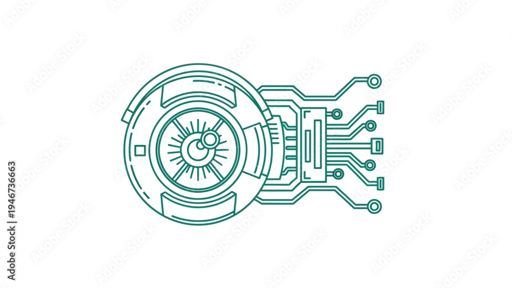 Obraz premium Circuit Board Component Illustration Design Element.