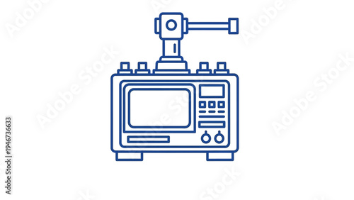 Vintage Television Set with Camera Attachment.