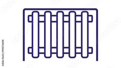 Simple Line Drawing of a Radiator.
