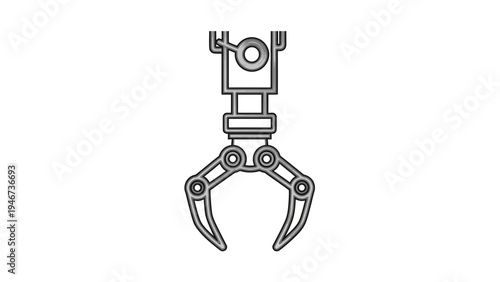 Mechanical Claw Gripper Robot Arm Illustration.