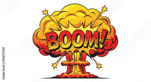 Explosion Boom Comic Style Illustration.