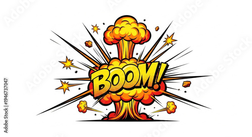 Explosion Boom Comic Style Illustration.