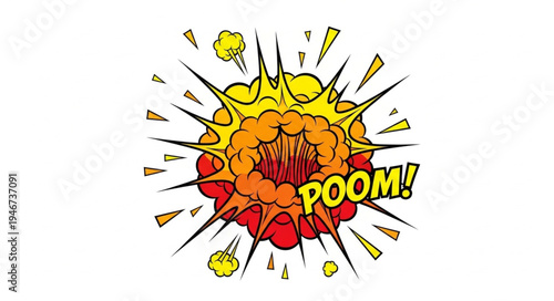 Explosion Boom Comic Style Illustration.