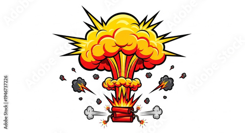 Explosion cartoon blast fire.