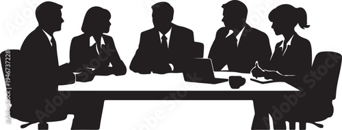 office meeting table silhouette