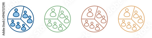 Segmentation Icon Set Multiple Style Collection