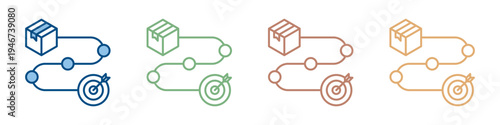 Product Roadmap Icon Set Multiple Style Collection